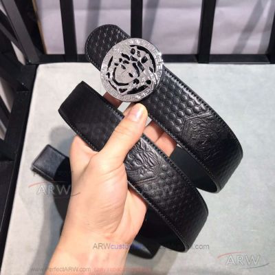 Perfect Replica Versace Leather Belt - Skeleton SS Medusa Head